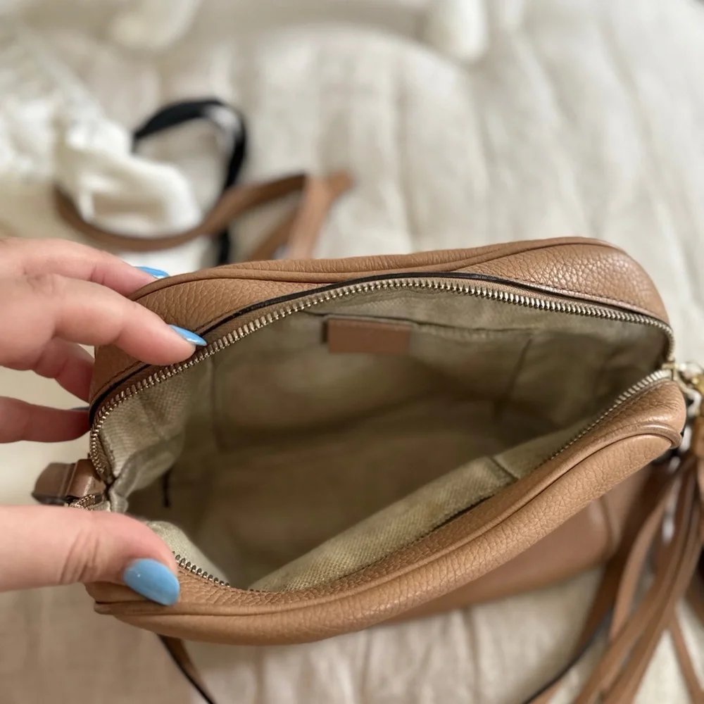 Gucci Tan Marmont Leather Crossbody Bag pebbled leather - Picture 6 of 7